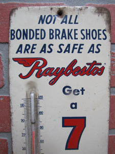 RAYBESTOS 7 POINT BRAKE CHECK BONDED SHOES Old Advertising Sign Thermometer