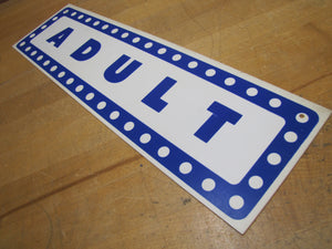 ADULT Old Double Sided Movie Rental Store Display Advertising Sign