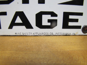 DANGER HIGH VOLTAGE Old Porcelain Sign MINE SAFETY APPLIANCES Co PITTSBURGH PA