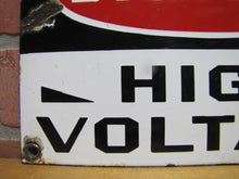 Load image into Gallery viewer, DANGER HIGH VOLTAGE Old Porcelain Sign MINE SAFETY APPLIANCES Co PITTSBURGH PA
