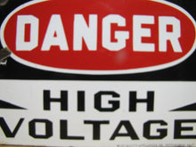 Load image into Gallery viewer, DANGER HIGH VOLTAGE Old Porcelain Sign MINE SAFETY APPLIANCES Co PITTSBURGH PA
