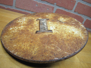 "I" Old Cast Iron RailRoad Sign Plaque RR Marker Station Island Interlock
