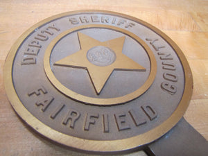 DEPUTY SHERIFF FAIRFIELD COUNTY Vintage License Plate Topper Badge Police Sign