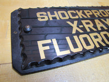 Load image into Gallery viewer, SHOCKPROOF X-RAY FLOUROSCOPE c1930s ROG Reverse On Chip Scallop Edge Glass Sign
