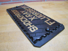 Load image into Gallery viewer, SHOCKPROOF X-RAY FLOUROSCOPE c1930s ROG Reverse On Chip Scallop Edge Glass Sign
