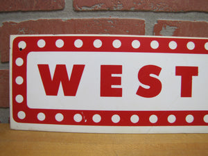 WESTERN Old Double Sided Movie Rental Store Display Advertising Sign