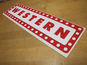 WESTERN Old Double Sided Movie Rental Store Display Advertising Sign