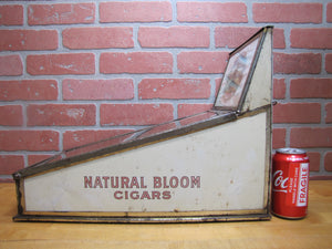 NATURAL BLOOM CIGARS Antique Cigar Store Display Case Tin Litho Sign PROPERTY OF HARRY BLUM NYC FELDHUHN DISPLAY CASE Co NYC