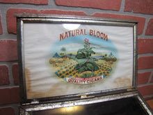 Load image into Gallery viewer, NATURAL BLOOM CIGARS Antique Cigar Store Display Case Tin Litho Sign PROPERTY OF HARRY BLUM NYC FELDHUHN DISPLAY CASE Co NYC
