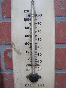 PRITCHARDS'S COAL & ICE Co BANGOR Old Wood Advertising Thermometer Sign CALL 342 "OK" in Every Weigh A Superior Service