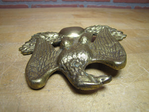 EAGLE Old Brass Figural Decorative Art Hardware Element Ammo Box Clock Furniture