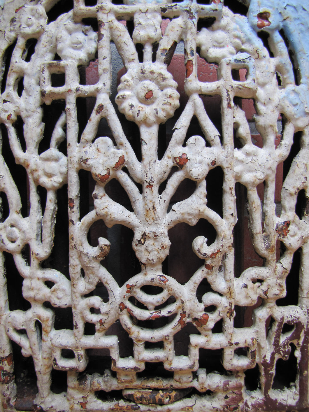 Antique Victorian Tombstone Flowers Vent Grate Decorative Arts Architectural Hardware Element