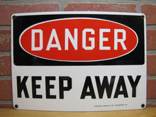 Load image into Gallery viewer, DANGER KEEP AWAY Original Old Porcelain Sign INDUSTRIAL PROD Co PHILADELPHIA PA
