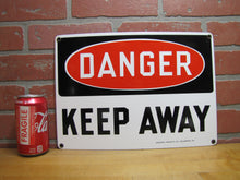 Load image into Gallery viewer, DANGER KEEP AWAY Original Old Porcelain Sign INDUSTRIAL PROD Co PHILADELPHIA PA
