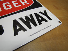 Load image into Gallery viewer, DANGER KEEP AWAY Original Old Porcelain Sign INDUSTRIAL PROD Co PHILADELPHIA PA

