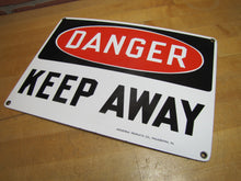 Load image into Gallery viewer, DANGER KEEP AWAY Original Old Porcelain Sign INDUSTRIAL PROD Co PHILADELPHIA PA
