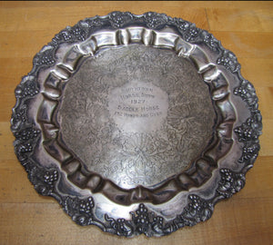 1927 SMITHTOWN HORSE SHOW Award Plaque Sign SADDLE HORSE BARBOUR Silver Plate 152 Hands and Over