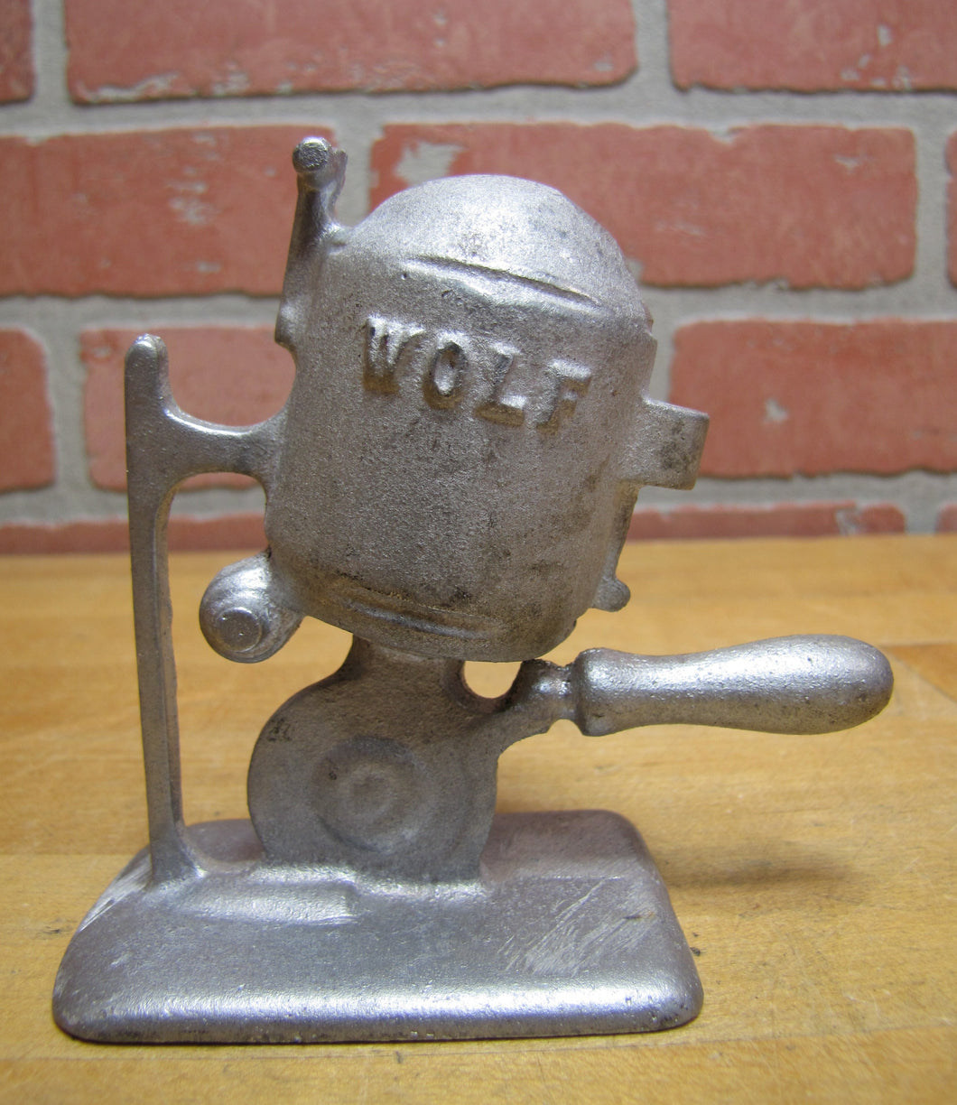 WOLF Cloth Cutting Machine Advertising Promo Salesman Sample Size Figural Paperweight