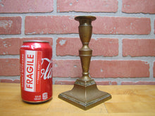 Load image into Gallery viewer, Antique Candlestick Push Up Rod Ornate Bronze Brass Candle Holder 18/19c Patina
