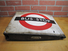 Load image into Gallery viewer, BUS STOP Original Old Porcelain Double Sided Sign Burnham London UK Transporation Advertising

