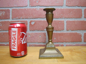 Antique Candlestick Push Up Rod Ornate Bronze Brass Candle Holder 18/19c Patina