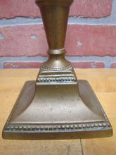 Load image into Gallery viewer, Antique Candlestick Push Up Rod Ornate Bronze Brass Candle Holder 18/19c Patina
