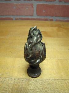 Antique Bronze Flame Finial Ornate Torch Decorative Arts Hardware Element