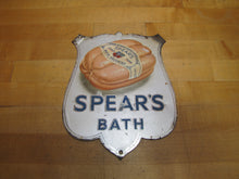 Load image into Gallery viewer, SPEAR&#39;S BATH FINEST PORK SAUSAGES Original Old Tin Litho Advertisnig Sign Store Display Ad
