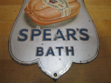 Load image into Gallery viewer, SPEAR&#39;S BATH FINEST PORK SAUSAGES Original Old Tin Litho Advertisnig Sign Store Display Ad

