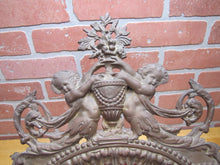 Load image into Gallery viewer, Antique Bronze Cherubs Urn Victorian Decorative Arts Bevel Edge Mirror
