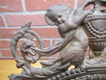 Load image into Gallery viewer, Antique Bronze Cherubs Urn Victorian Decorative Arts Bevel Edge Mirror
