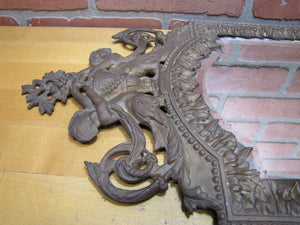 Antique Bronze Cherubs Urn Victorian Decorative Arts Bevel Edge Mirror