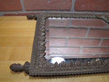Load image into Gallery viewer, Antique Bronze Cherubs Urn Victorian Decorative Arts Bevel Edge Mirror

