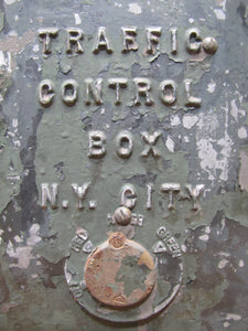TRAFFIC CONTROL BOX NY CITY Old RHTF Retired NYC New York OFF RED AMBER GREEN Embossed Lettering Aluminum Metal Controller Case