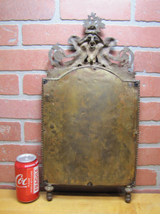 Antique Bronze Cherubs Urn Victorian Decorative Arts Bevel Edge Mirror