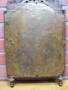 Antique Bronze Cherubs Urn Victorian Decorative Arts Bevel Edge Mirror