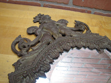 Load image into Gallery viewer, Antique Bronze Cherubs Urn Victorian Decorative Arts Bevel Edge Mirror
