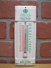 Load image into Gallery viewer, COURIER-EXPRESS Vintage Metal Newspaper Advertising Thermometer Sign BUFFALO NY
