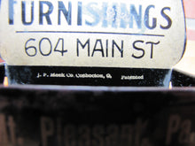 Load image into Gallery viewer, DILLON&#39;S CLOTHING &amp; FURNISHINGS MT PLEASANT PA Antique Advertising Match Holder MEEK COSHOCTON O
