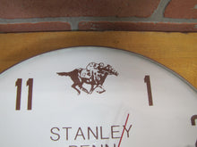 Load image into Gallery viewer, STANLEY PENN HAY &amp; GRAIN Vintage Advertising Clock Bowed Glass RIDER RACE HORSE
