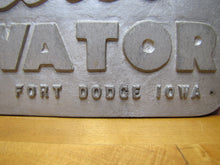 Load image into Gallery viewer, STAN-HOIST ELEVATOR Old Embossed Metal Advertising Sign Plaque STANDARD ENGINEERING Co FORT DODGE IOWA
