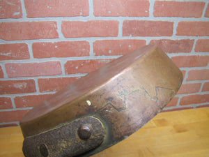 LECLERC NY MAKER Antique Copper Pan Large Heavy New York Wrought Iron Handle