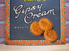 Load image into Gallery viewer, MACFARLANE LANG&#39;S GIPSY CREAM BISCUITS Anique Advertising Sign TOC Diner Country Store Ad
