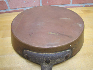 LECLERC NY MAKER Antique Copper Pan Large Heavy New York Wrought Iron Handle