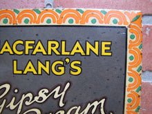 Load image into Gallery viewer, MACFARLANE LANG&#39;S GIPSY CREAM BISCUITS Anique Advertising Sign TOC Diner Country Store Ad
