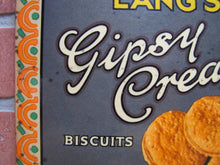Load image into Gallery viewer, MACFARLANE LANG&#39;S GIPSY CREAM BISCUITS Anique Advertising Sign TOC Diner Country Store Ad

