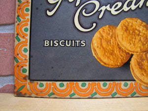MACFARLANE LANG'S GIPSY CREAM BISCUITS Anique Advertising Sign TOC Diner Country Store Ad