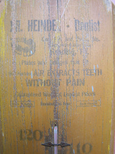 Dr HEINDEL Dentist Dr STIEFF Glasses 9th St READING PA Old Wooden Ad Thermometer Sign Optometrist  Dental Advertising Teeth Eye