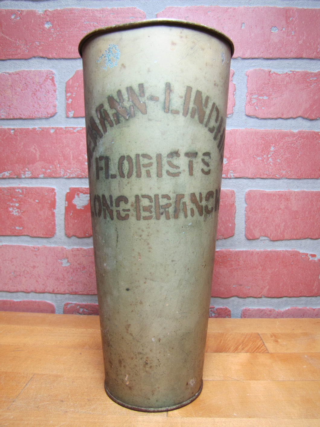 SODEMANN-LINDHARDT FLORISTS LONG BRANCH NJ Old Advertising TINDECO Flower Vase Holder Store Ad NEW JERSEY