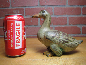 Antique Bronze Clad Duck Decorative Arts Figural Statue Wonderful Old Paint Surface and Patina